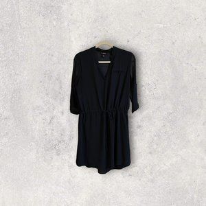 A. Byer Navy Blue Sheer Lined Dress Size Medium M